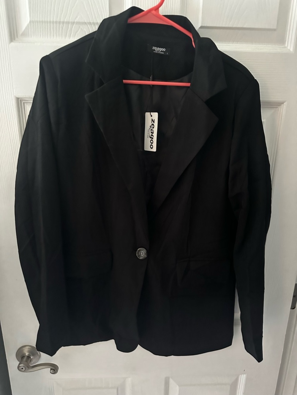 zeagoo Black Single-Button Tailored Blazer